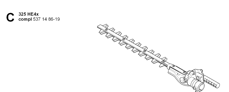 Cutting Equipment 2 Diagram and Parts List for 325HE4 (X-SERIES)(20070100001-20090900000) Husqvarna Hedge Trimmer