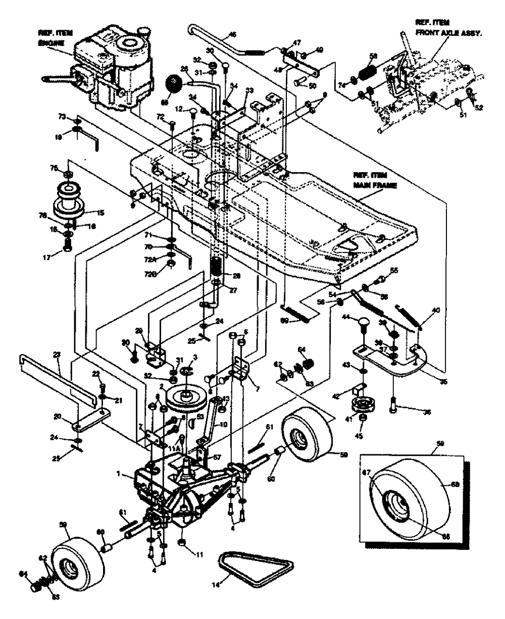 Traction Drive Assembly Diagram and Parts List for R800 1993-04 Husqvarna Lawn Tractor