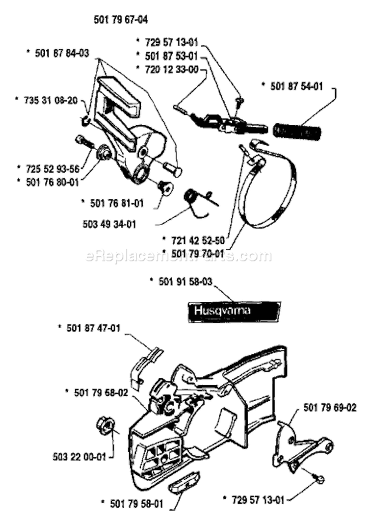 Page C Diagram and Parts List for 42 1988-10 Husqvarna Chainsaw