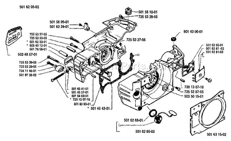 Page D Diagram and Parts List for 42 1988-10 Husqvarna Chainsaw