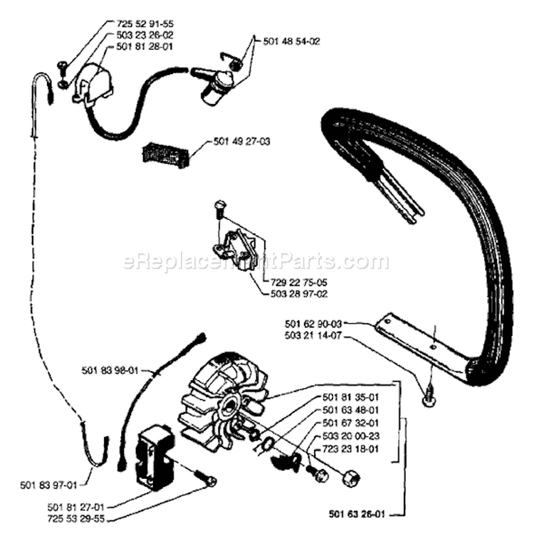 Page E Diagram and Parts List for 42 1988-10 Husqvarna Chainsaw