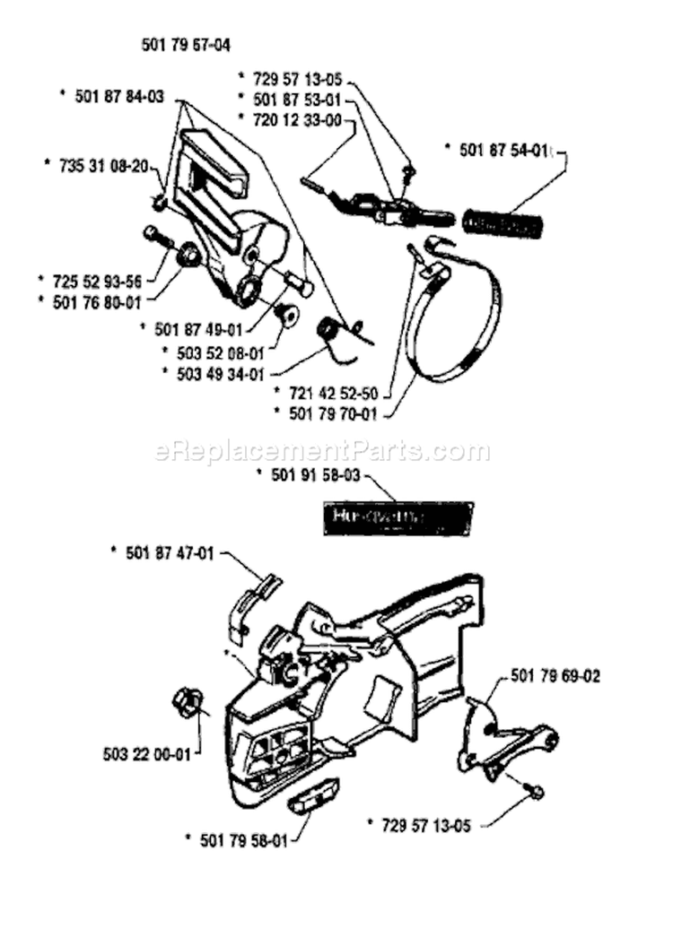 Page C Diagram and Parts List for 42 1992-03 Husqvarna Chainsaw