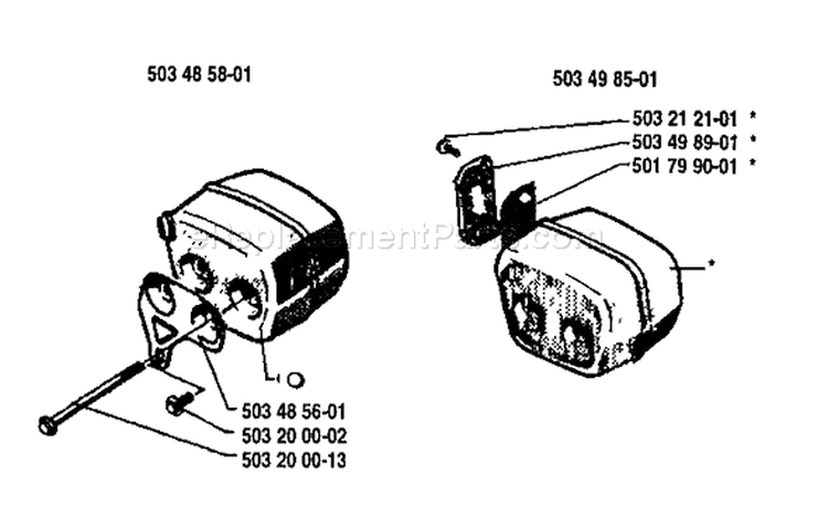 Page F Diagram and Parts List for 42 1992-03 Husqvarna Chainsaw