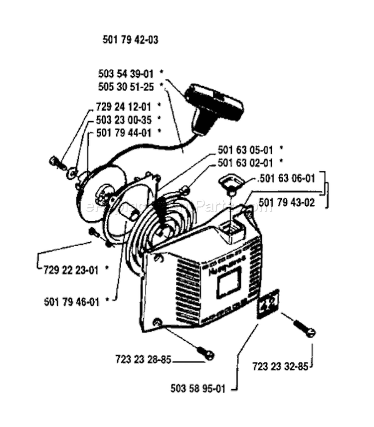 Page I Diagram and Parts List for 42 1992-03 Husqvarna Chainsaw