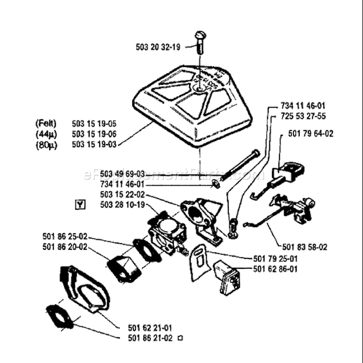 Page A Diagram and Parts List for 42 1994-04 Husqvarna Chainsaw