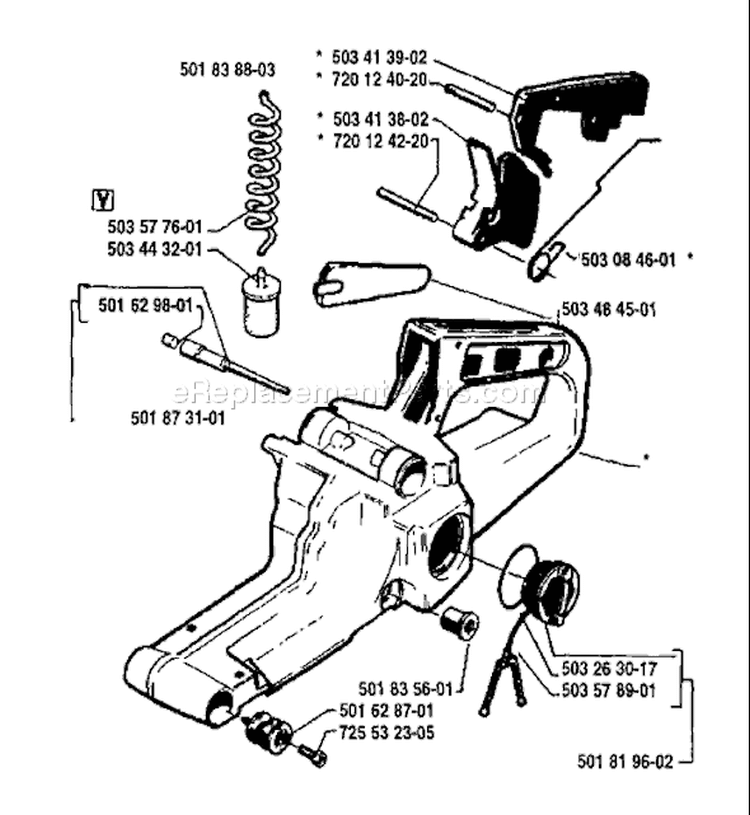 Page J Diagram and Parts List for 42 1994-04 Husqvarna Chainsaw