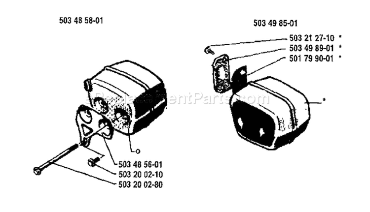 Page F Diagram and Parts List for 42 1994-04 Husqvarna Chainsaw