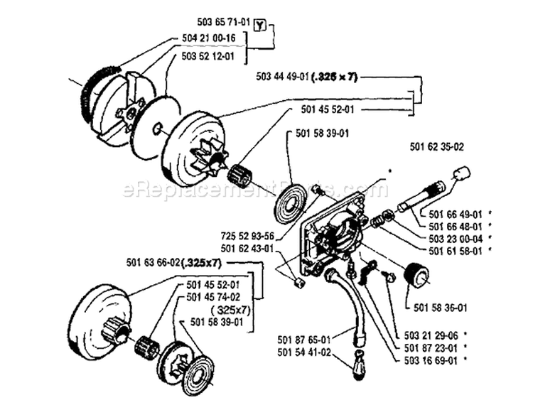 Page G Diagram and Parts List for 42 1994-04 Husqvarna Chainsaw