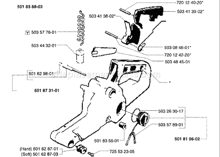 Page J Diagram and Parts List for 42 1994-12 Husqvarna Chainsaw