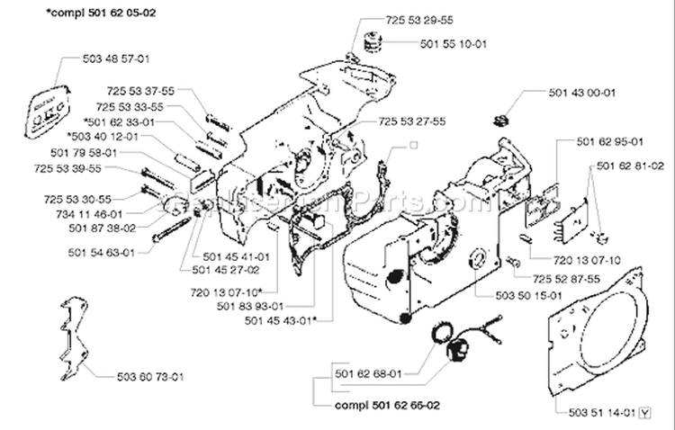 Page D Diagram and Parts List for 42 1994-12 Husqvarna Chainsaw