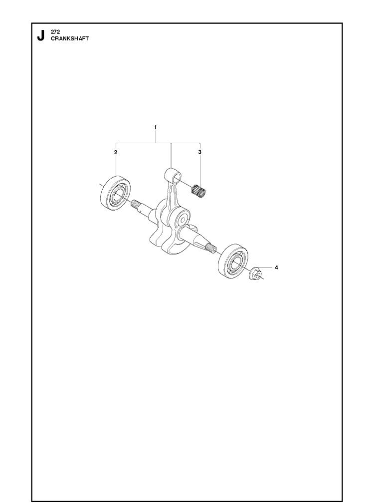 Crankshaft Diagram and Parts List for 272XP 20163200001-20173200000 Husqvarna Chainsaw
