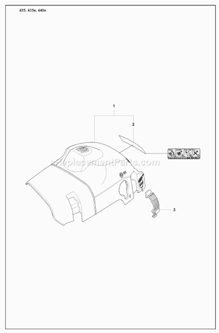 Page L Diagram and Parts List for 435 2008-05 Husqvarna Chainsaw