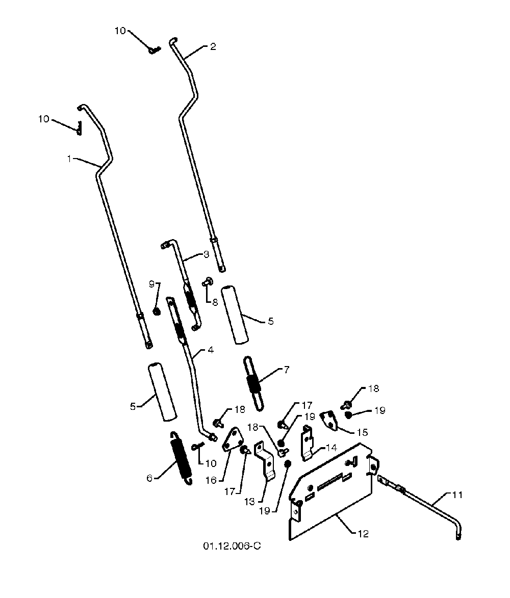 Handle Diagram and Parts List for 12527SB96193005600 2010-07 Husqvarna Snow Blower