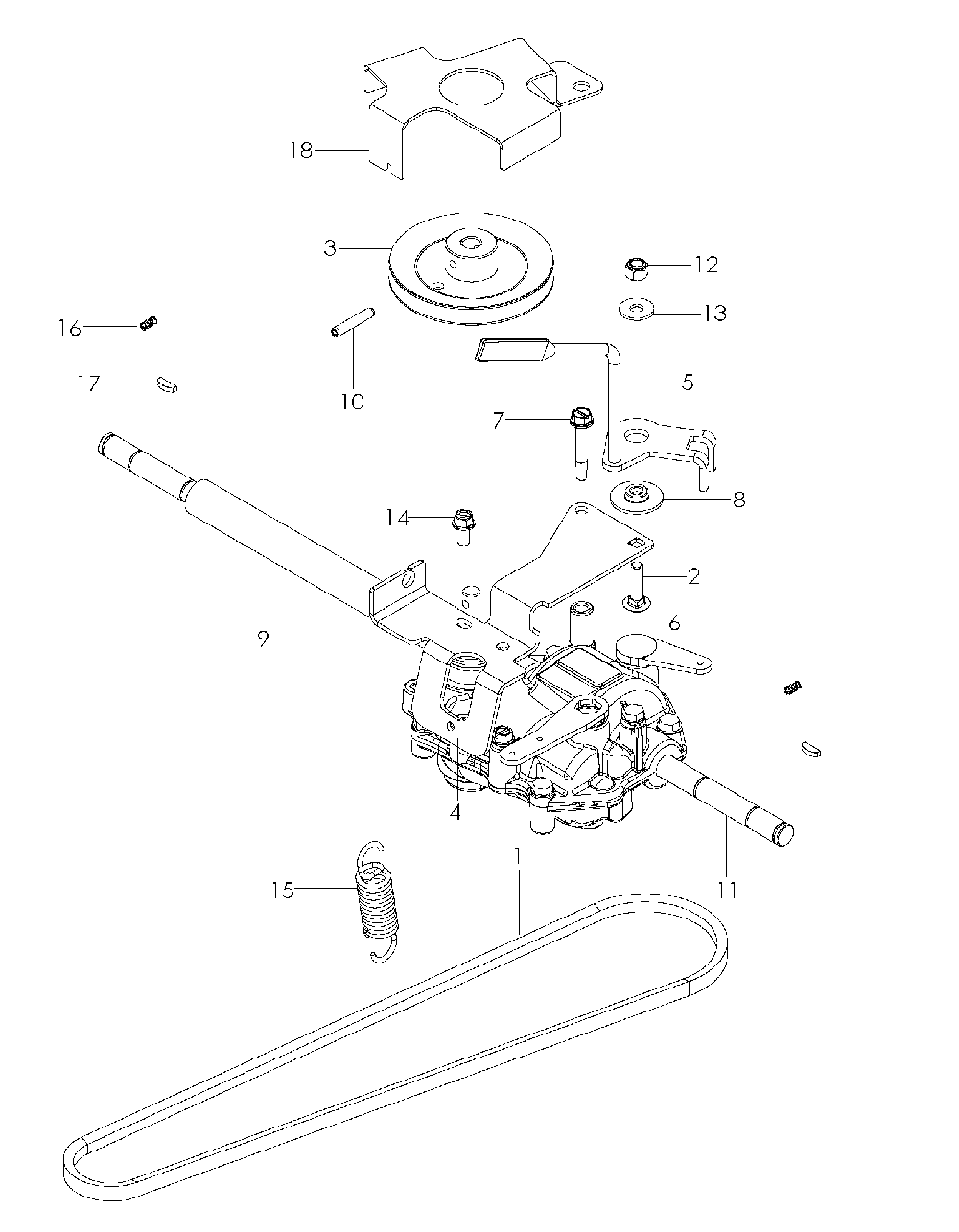 Transmission Diagram and Parts List for W21SBKC968999640 2007-03 Husqvarna Lawn Mower