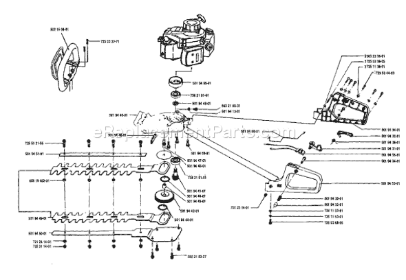 Page B Diagram and Parts List for 16H 1987-01 Husqvarna Trimmer