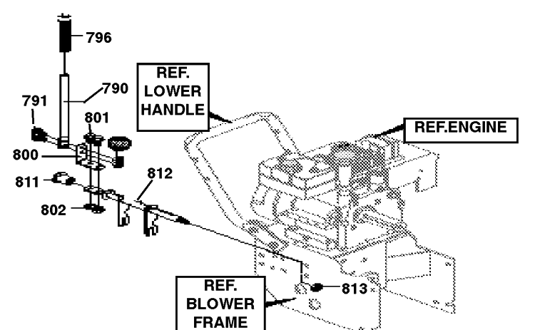 Shift Yolk Assembly Diagram and Parts List for ST624 1998-01 Husqvarna Snow Blower