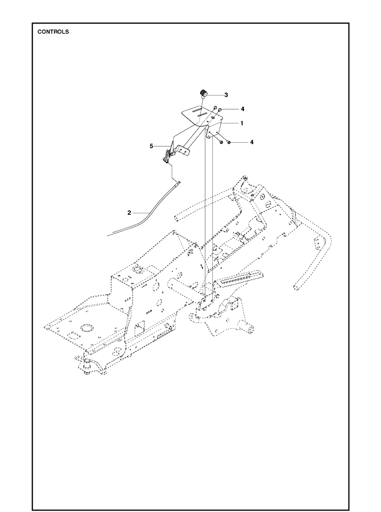 Controls Diagram and Parts List for R214T AWD Husqvarna Lawn Mower