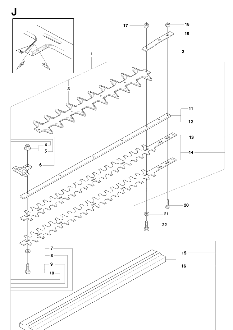 Cutting Equipment Diagram and Parts List for 326HD60 (X-SERIES)(20090900001-Current) Husqvarna Hedge Trimmer