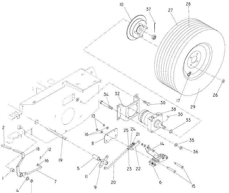 Parking Brake Diagram and Parts List for LZ6130 (968999675)(2007-12) Husqvarna Lawn Mower