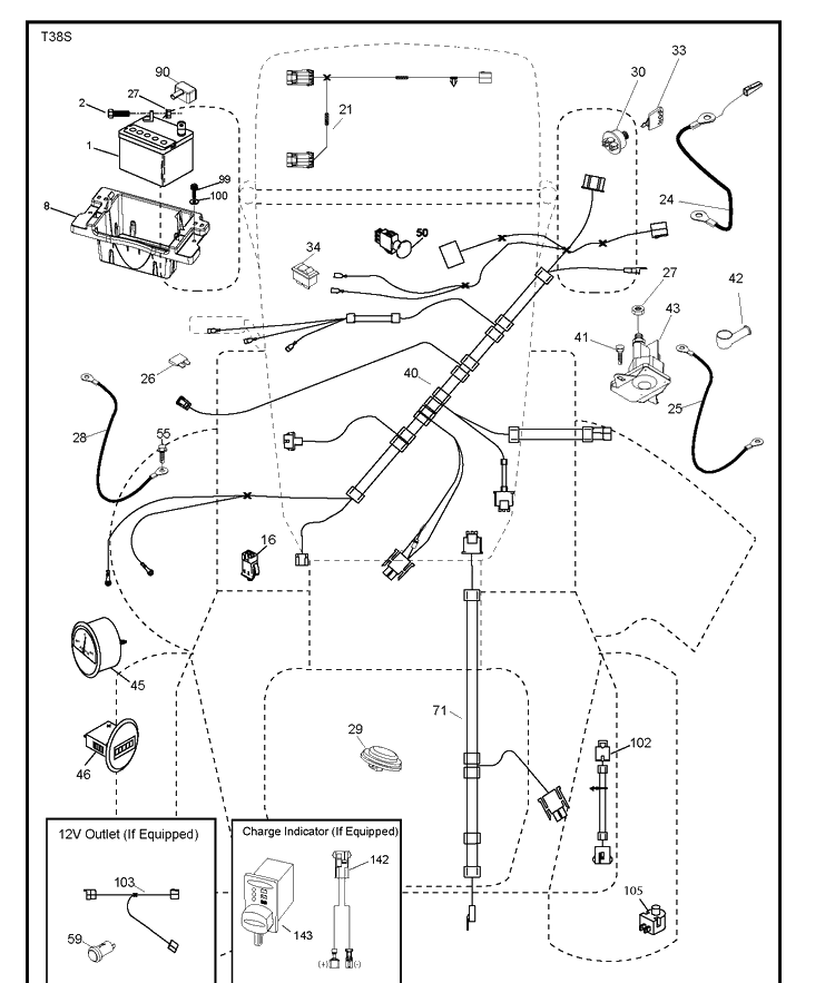 Electrical Diagram and Parts List for YT42DXLS (96043026200)(2017-11) Husqvarna Lawn Tractor