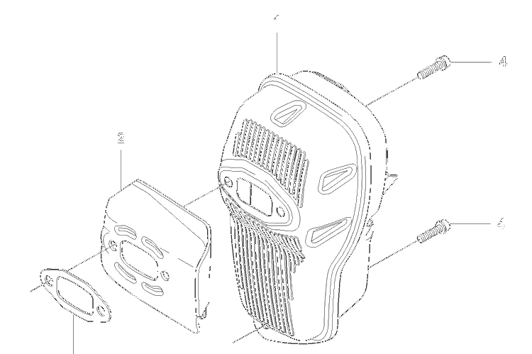Muffler Diagram and Parts List for 355 2007-07 Husqvarna Brush Cutter