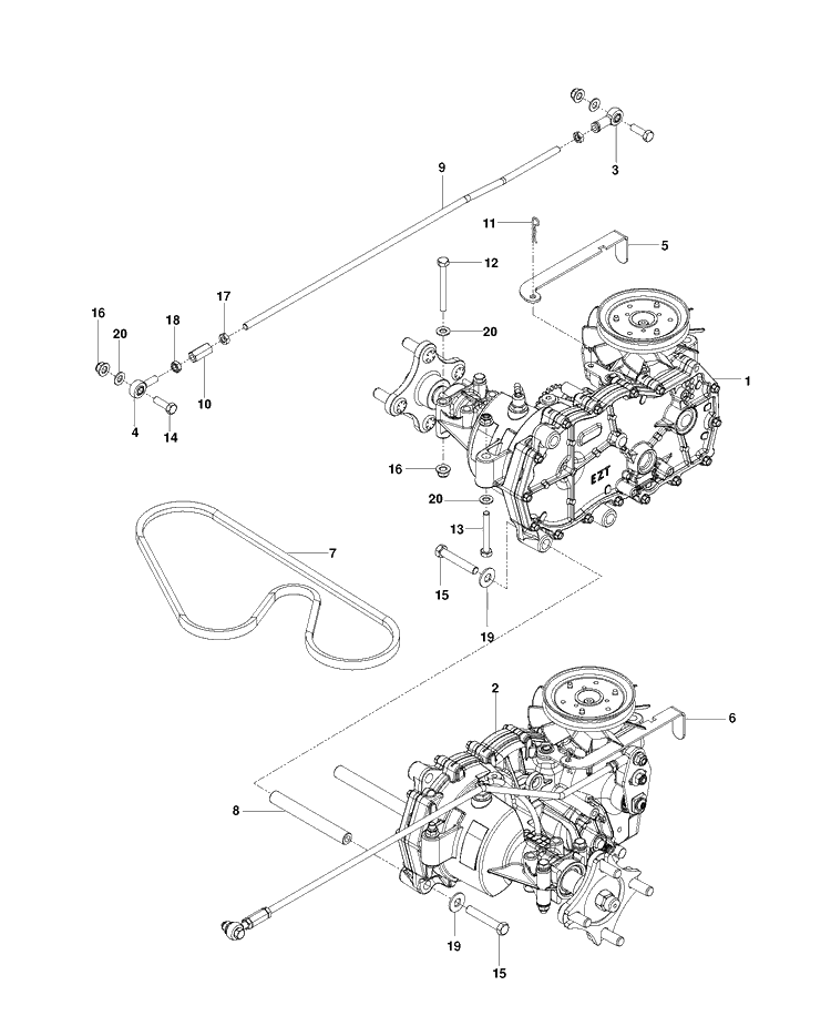 Hydraulic Pump - Motor Diagram and Parts List for RZ4216 (966612401)(2012-02) Husqvarna Lawn Mower