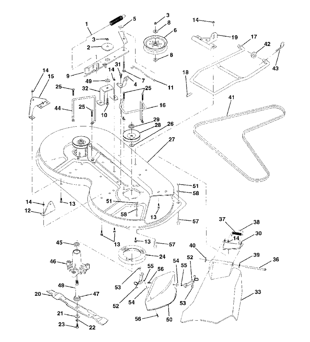 Mower Deck Diagram and Parts List for LR120 (954000602-A)(1993-10) Husqvarna Lawn Tractor