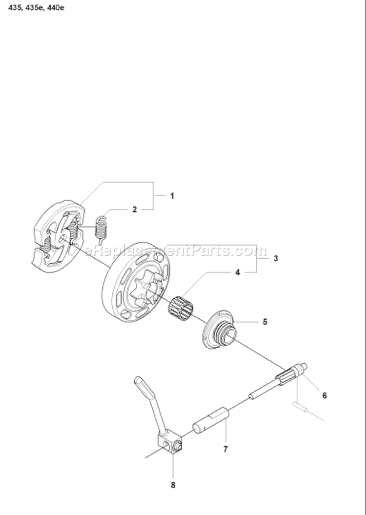 Page C Diagram and Parts List for 440E 440 E 2008-05 Husqvarna Chainsaw