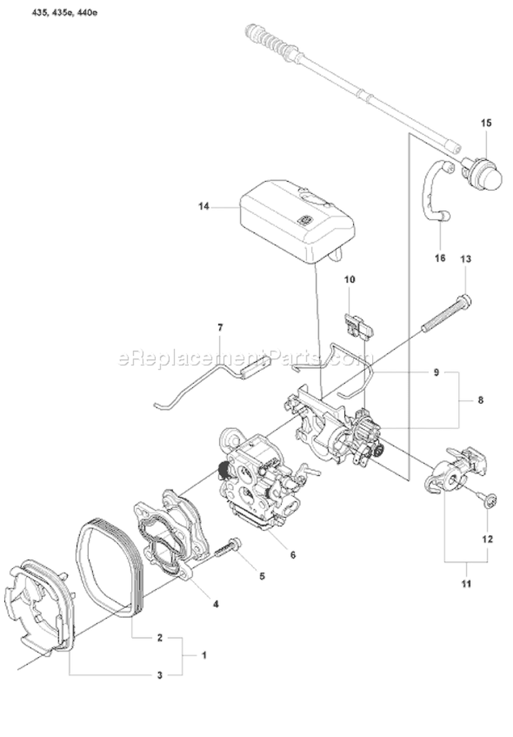 Page I Diagram and Parts List for 440E 440 E 2008-05 Husqvarna Chainsaw