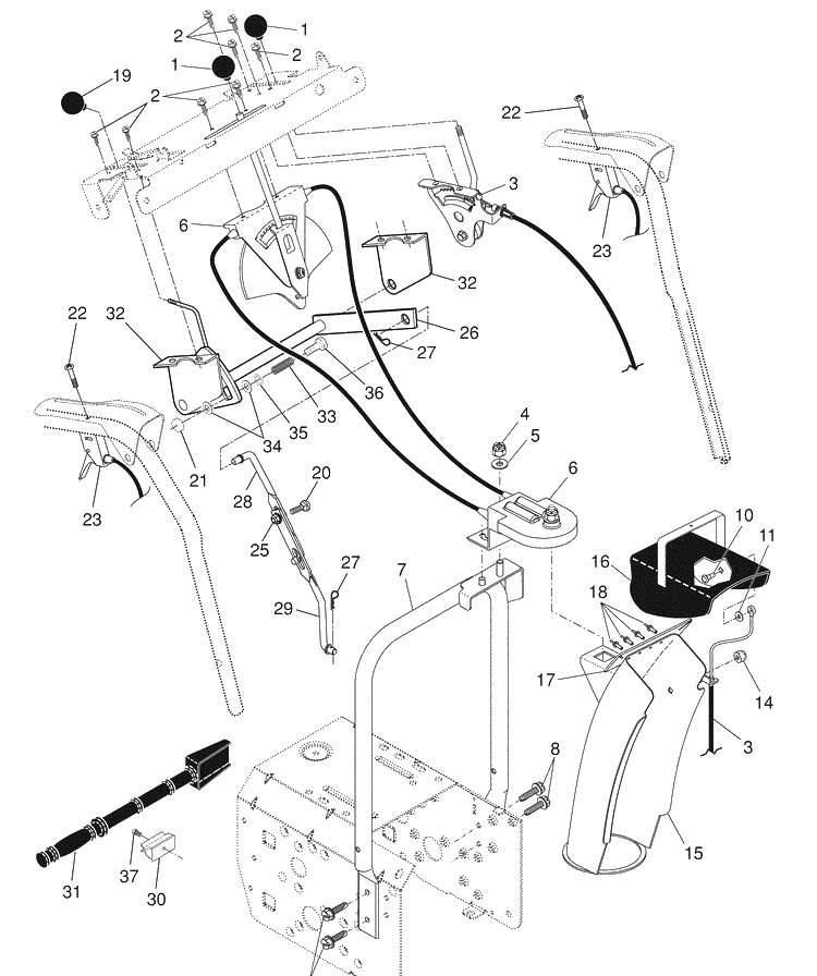 Control Panel / Discharge Chute Diagram and Parts List for 1330SBEXP (96193001903)(2007-11) Husqvarna Snow Blower