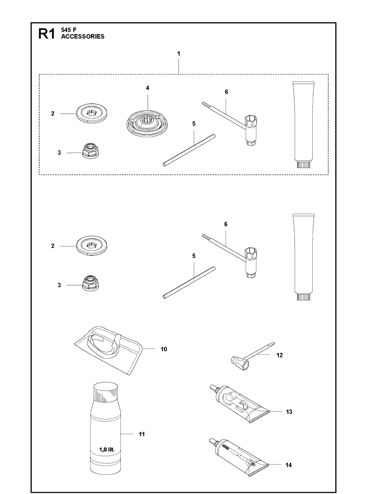 Accessories 3 Diagram and Parts List for 545F  Husqvarna Brush Cutter