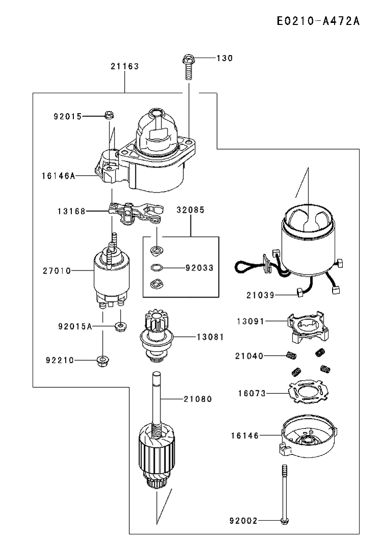 Starter Diagram and Parts List for FX921V-DS06 2017-09 Husqvarna Engine