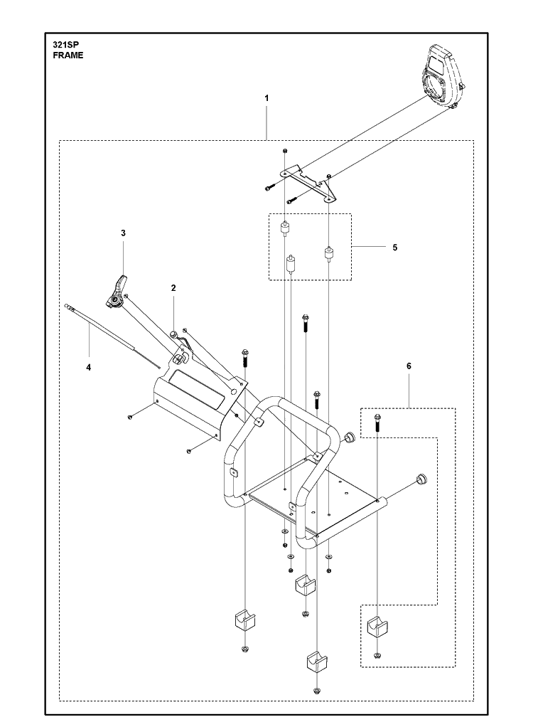 Frame Diagram and Parts List for 321SP  Husqvarna Sprayer