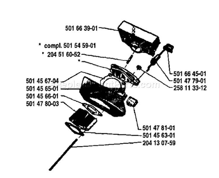 Page A Diagram and Parts List for 444 1980-02 Husqvarna Chainsaw