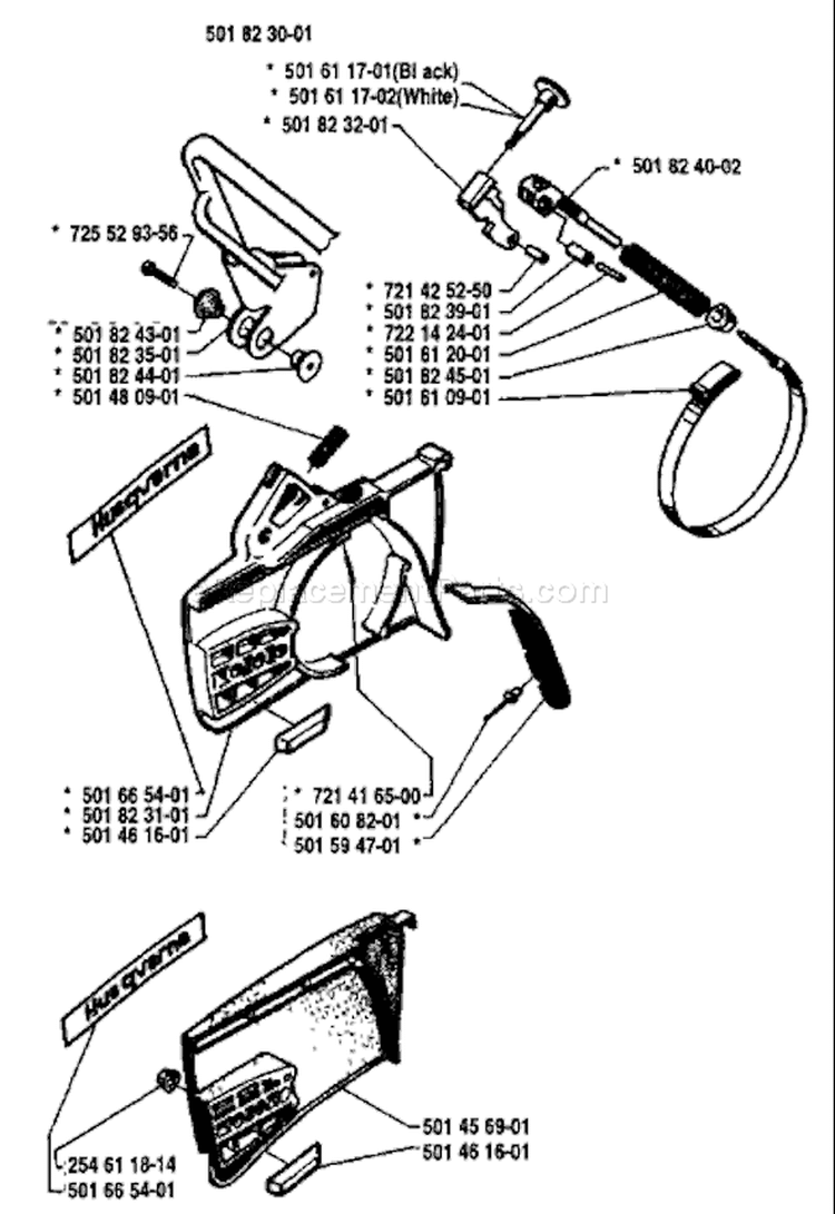 Page C Diagram and Parts List for 444 1980-02 Husqvarna Chainsaw