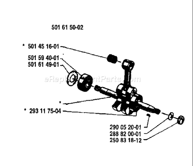 Page F Diagram and Parts List for 444 1980-02 Husqvarna Chainsaw