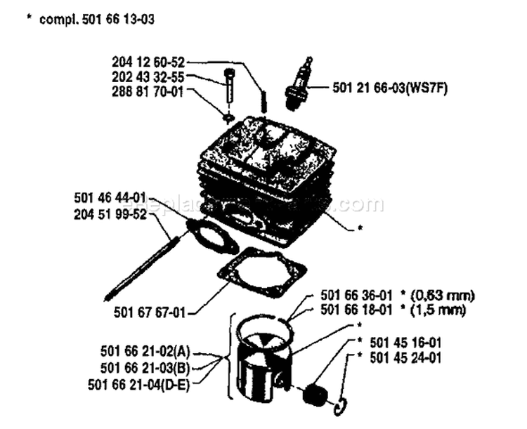 Page I Diagram and Parts List for 444 1980-02 Husqvarna Chainsaw