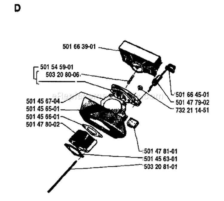 Page A Diagram and Parts List for 444 1981-03 Husqvarna Chainsaw