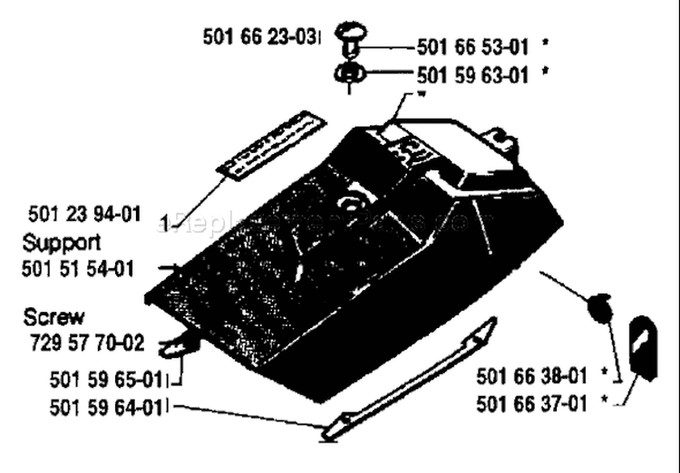 Page L Diagram and Parts List for 444 1983-01 Husqvarna Chainsaw