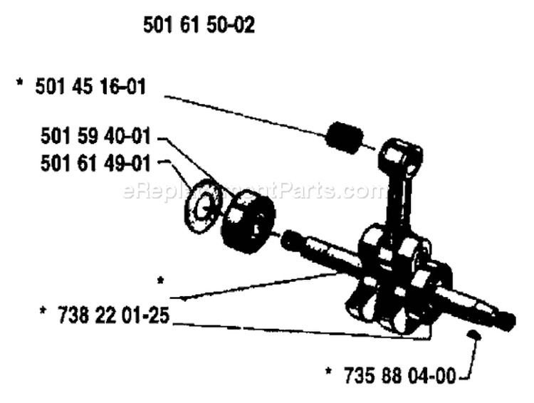 Page F Diagram and Parts List for 444 1983-01 Husqvarna Chainsaw