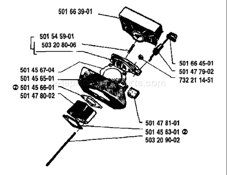 Page A Diagram and Parts List for 444 1984-01 Husqvarna Chainsaw