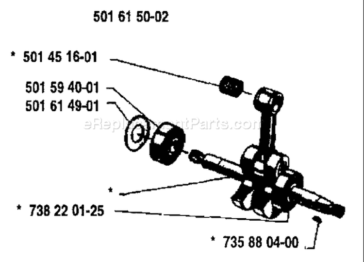 Page E Diagram and Parts List for 444 1984-01 Husqvarna Chainsaw