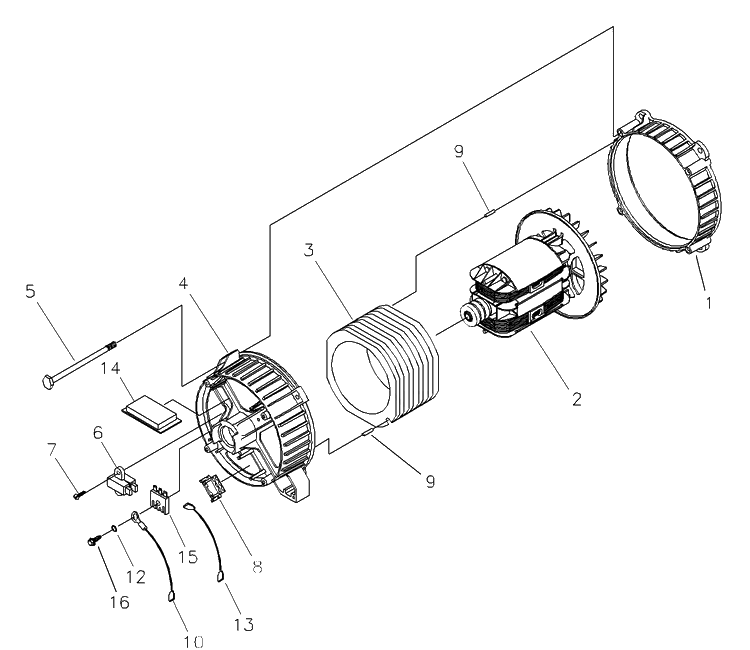 Alternator Diagram and Parts List for 1365GN (1935)(2004-06) Husqvarna Generator