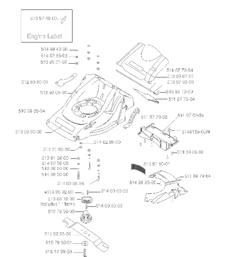 Frame 5 Diagram and Parts List for ROYAL50  Husqvarna Lawn Mower