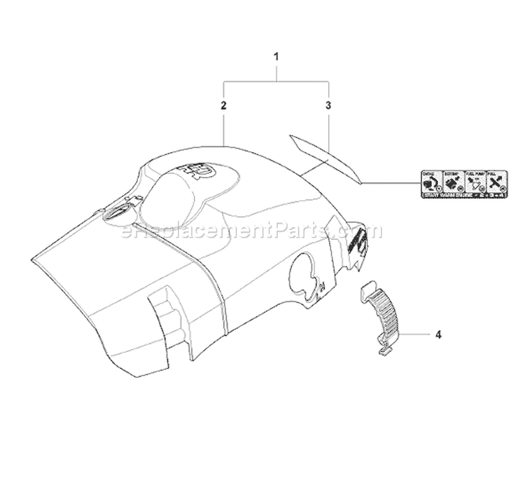 Page M Diagram and Parts List for 445E 445 E 2007-09 Husqvarna Chainsaw