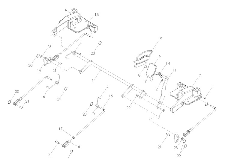 Mower Lift / Deck Lift Diagram and Parts List for Z4824 (968999512)(2007-04) Husqvarna Lawn Mower