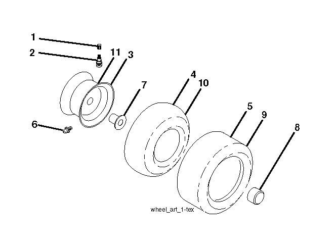Wheels Tires Diagram and Parts List for YTH2348 (917289570)(2012-02) Husqvarna Lawn Tractor