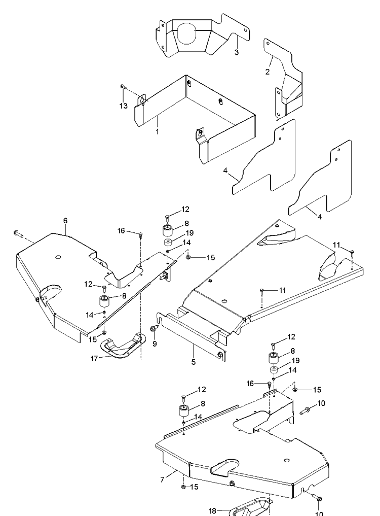 Guards Diagram and Parts List for Z560X  Husqvarna Lawn Mower