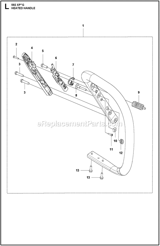 Handle Heated A Diagram and Parts List for 592XPG  Husqvarna Chainsaw
