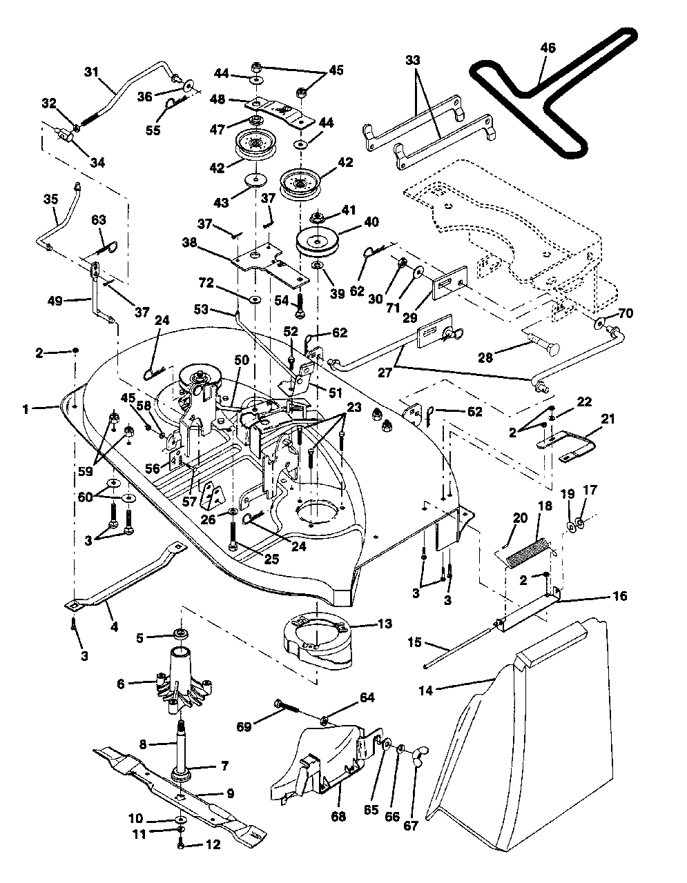 Mower Deck Diagram and Parts List for LR12 (954000762-A)(1994-01) Husqvarna Lawn Tractor